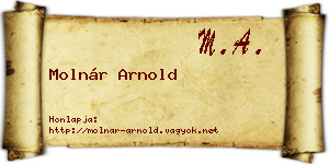 Molnár Arnold névjegykártya